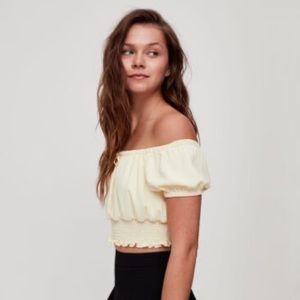 Sunday Best Yellow Blouse Crop Top